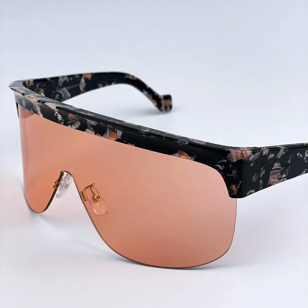NEW Loewe LW40034U 55S Shiny Colour Havana Bordeaux Mask Shield Women Sunglasses